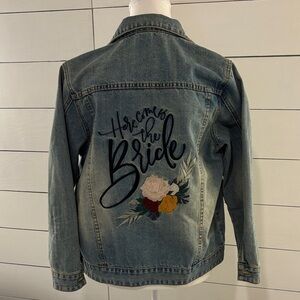 Here Comes the Bride, Jean Jacket Embroidered Flowers